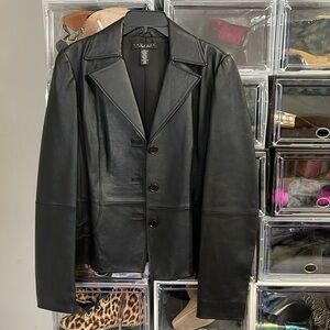Genuine leather light weight blazer